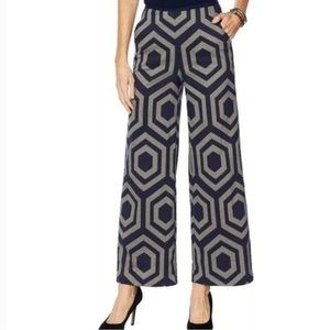 Heidi Daus Geo Print High Rise Wide Leg Trousers